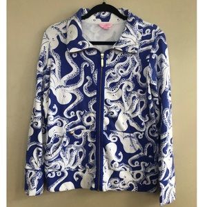 Lilly Pulitzer Leona Full Zip Bubbly Octopus Print